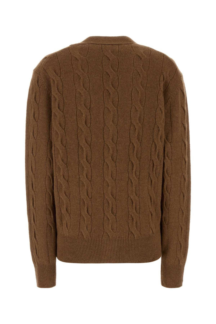 Light Brown V Neck Cardigan 2