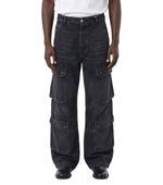 Black Relaxed Cargo Jeans 1