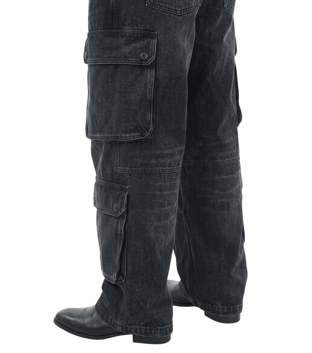 Black Relaxed Cargo Jeans 4