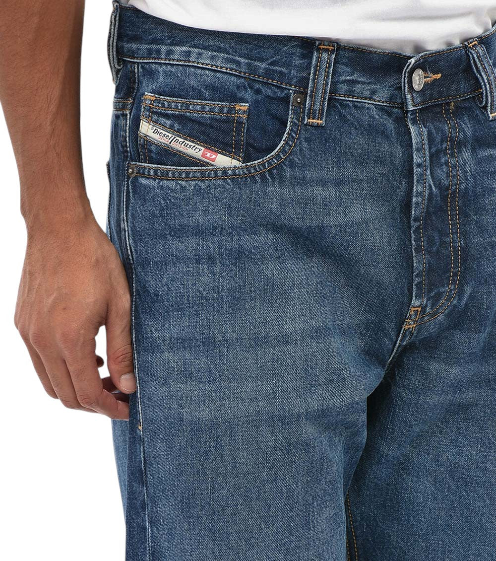Blue Relaxed Mid Rise Jeans 4