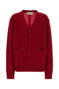 Red V Neck Cardigan 1