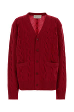 Red V Neck Cardigan 1