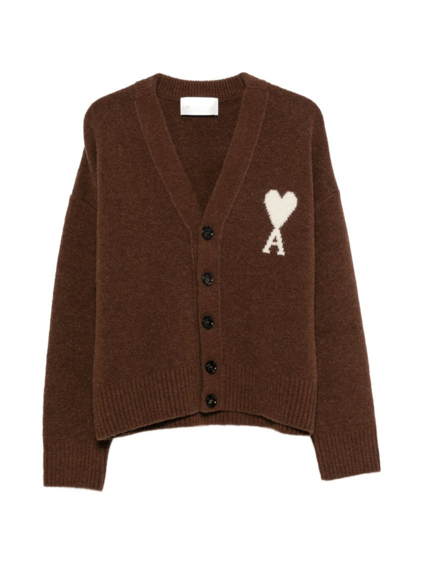 Brown V Neck Cardigan 1