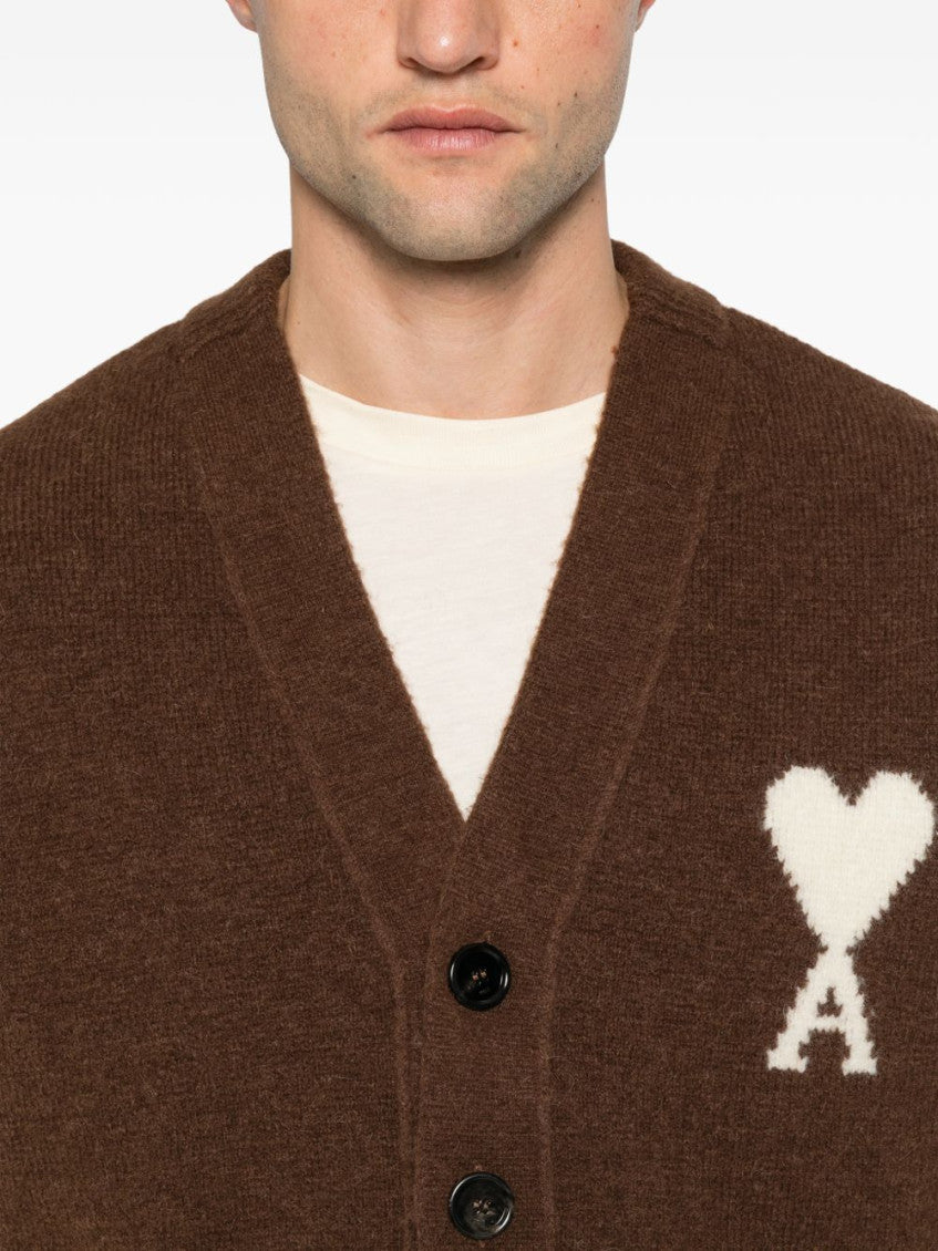 Brown V Neck Cardigan 2