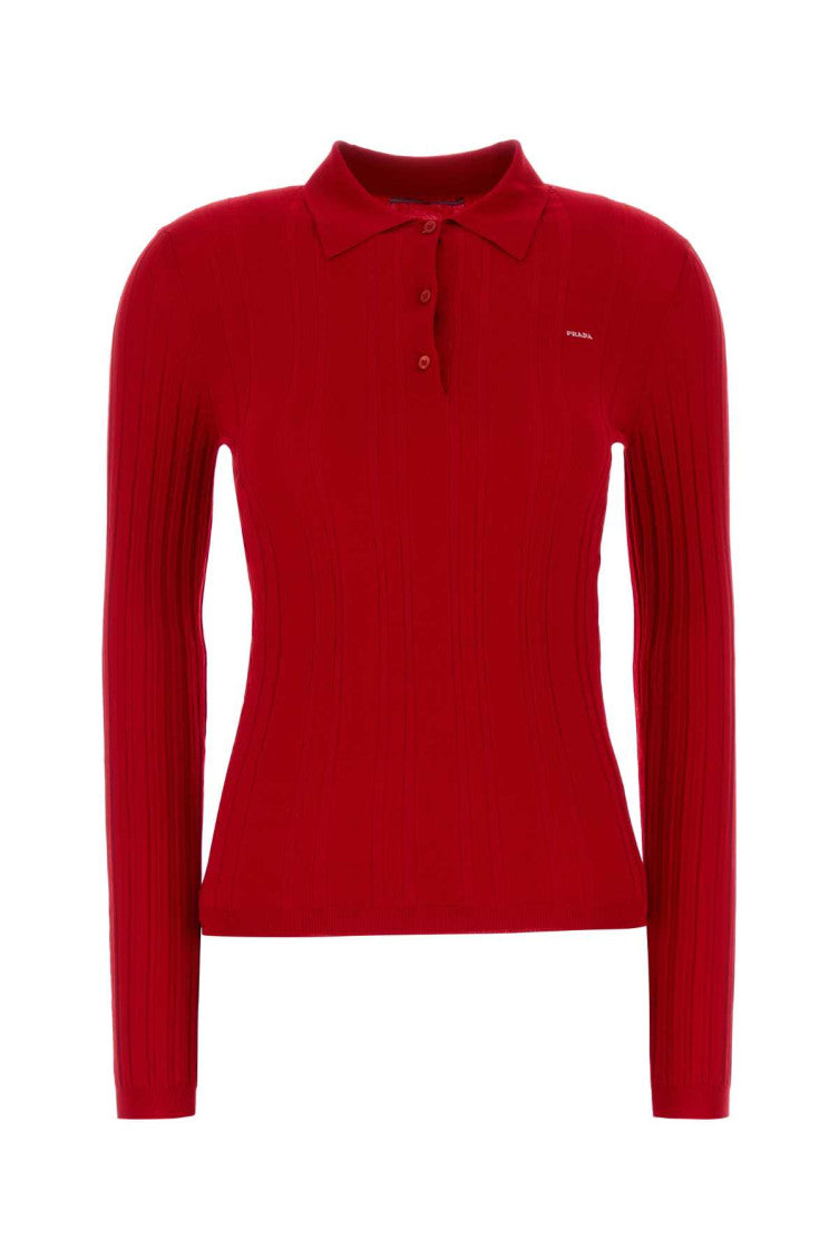 Red Shirt Collar Sweater 1