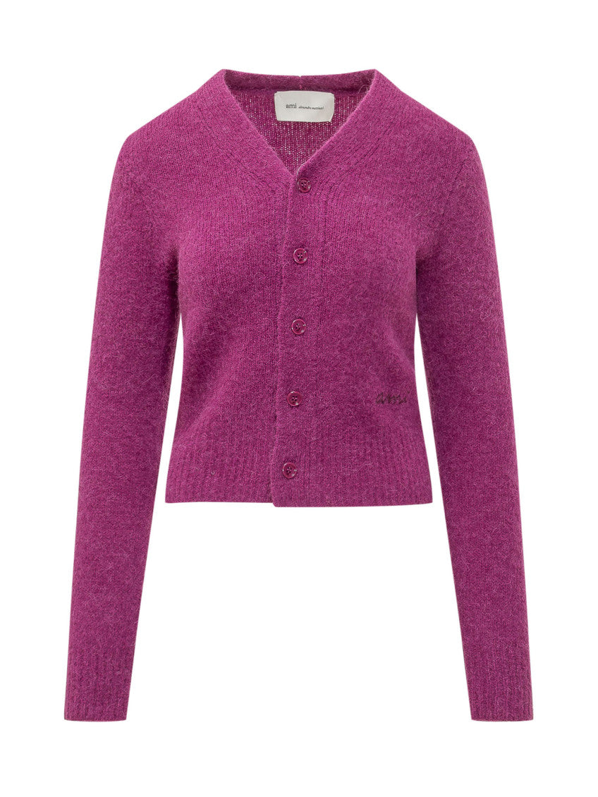 Purple V Neck Cardigan 1