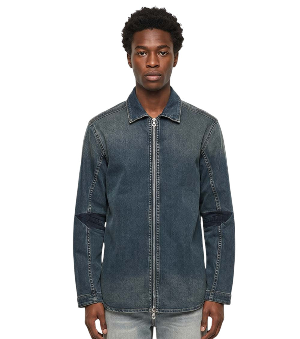 Blue Zip Up Overshirt 1