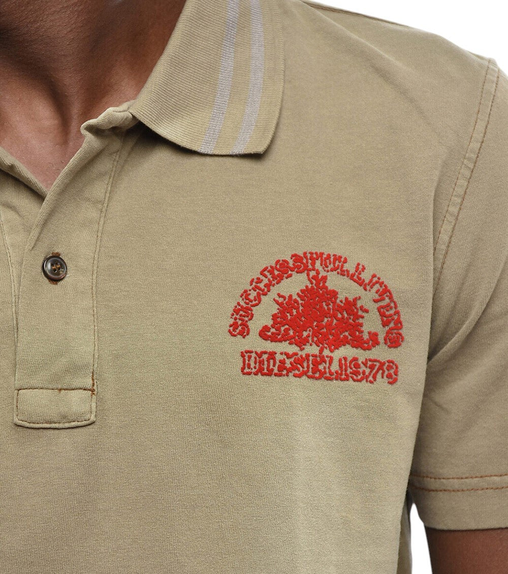 Khaki Shirt Collar Polo 3