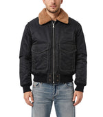 Black Padded Bomber Jacket 1