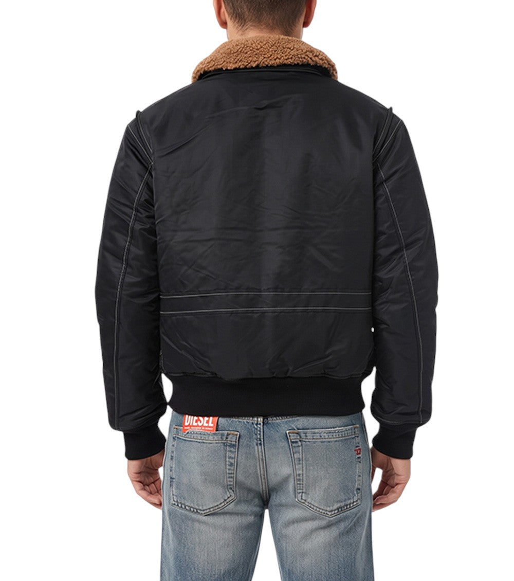 Black Padded Bomber Jacket 2