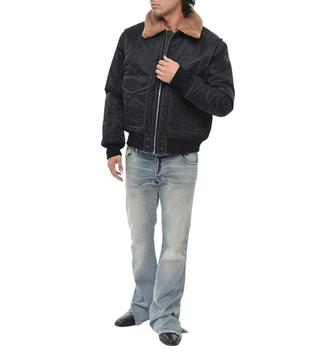 Black Padded Bomber Jacket 3