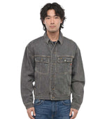 Dark Grey Solid Denim Jacket 1