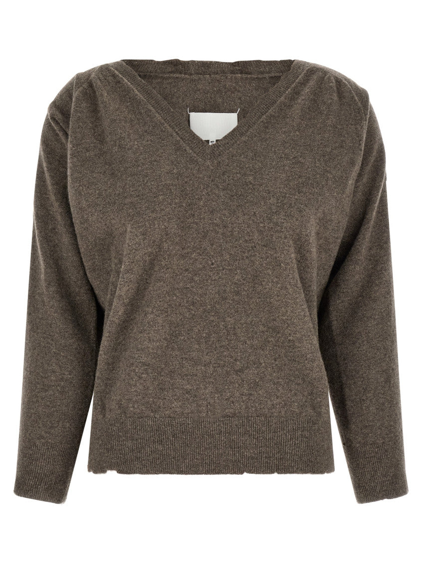 Brown V Neck Sweater 1
