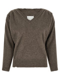 Brown V Neck Sweater 1