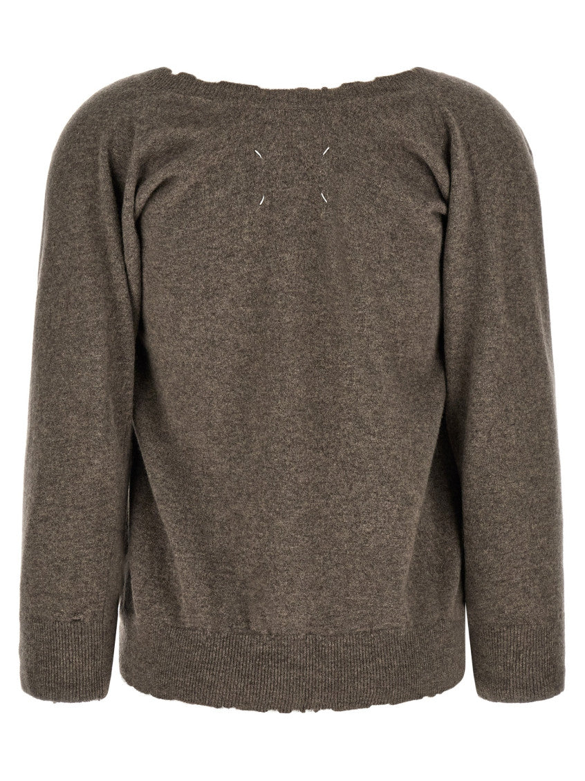 Brown V Neck Sweater 2