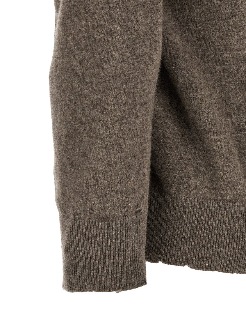 Brown V Neck Sweater 4