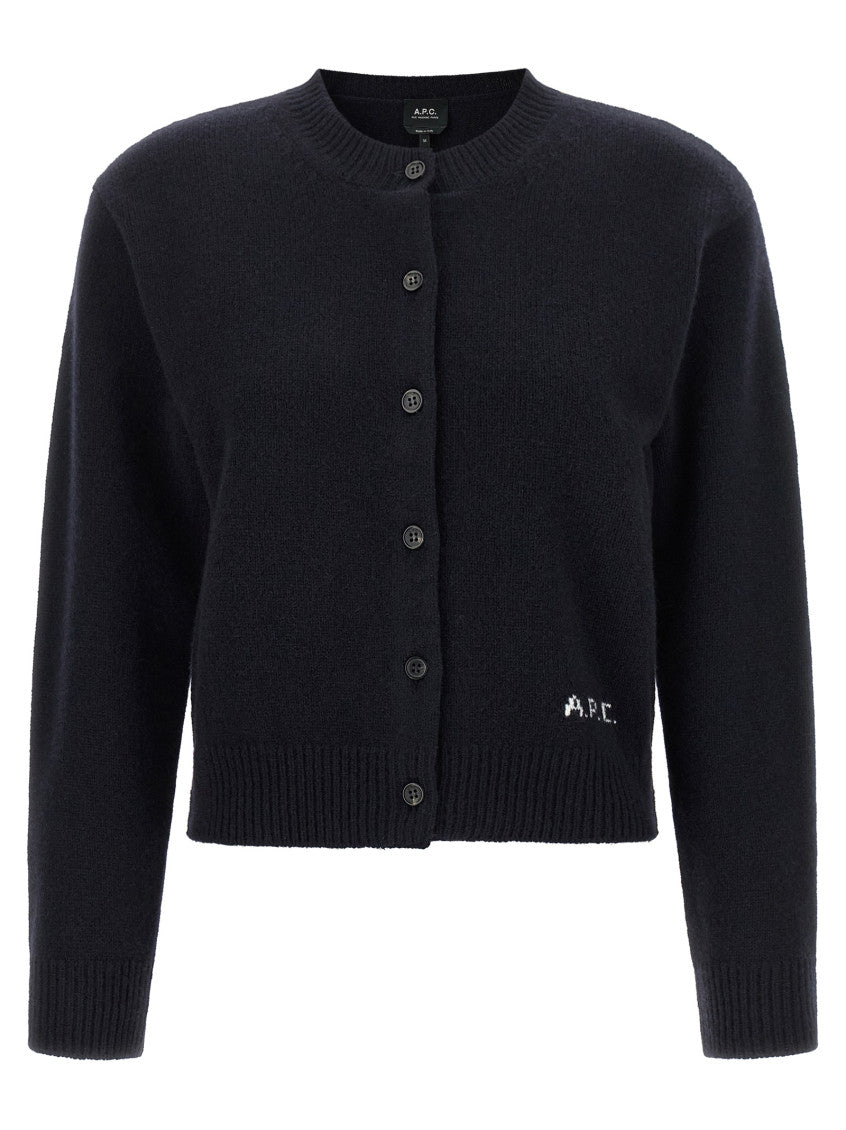 Black Round Neck Cardigan 1