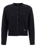 Black Round Neck Cardigan 1