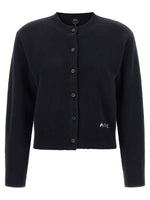 Black Round Neck Cardigan 1