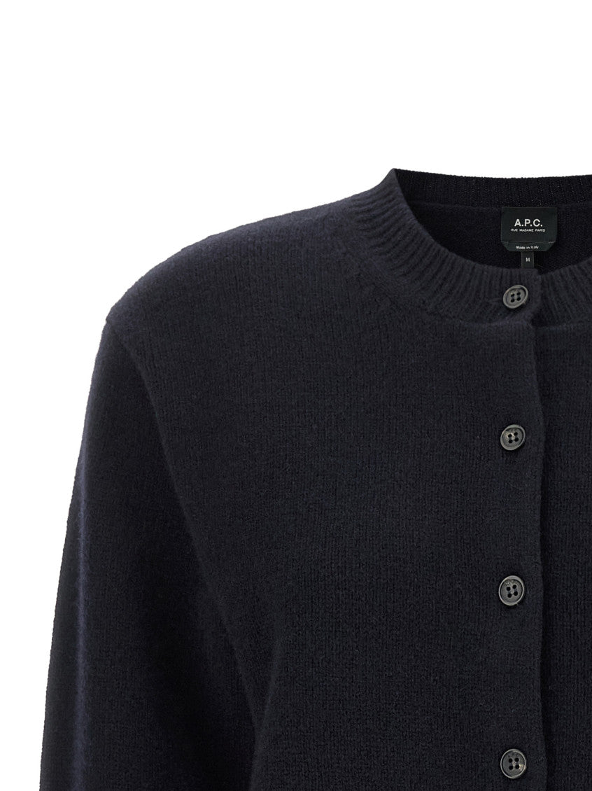 Black Round Neck Cardigan 3
