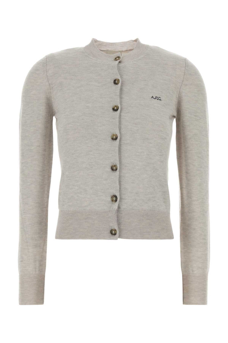 Grey Crew Neck Cardigan 1