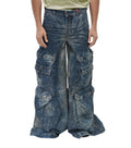 Blue Loose Cargo Jeans 1