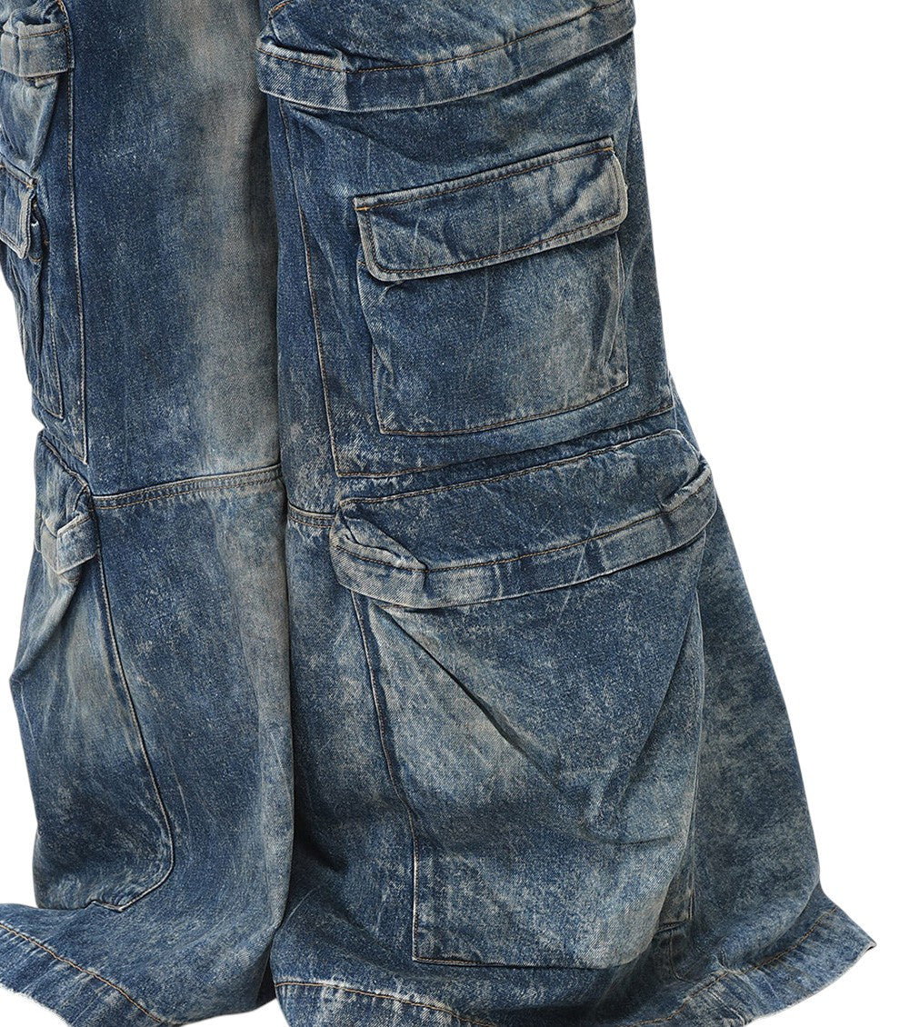 Blue Loose Cargo Jeans 4