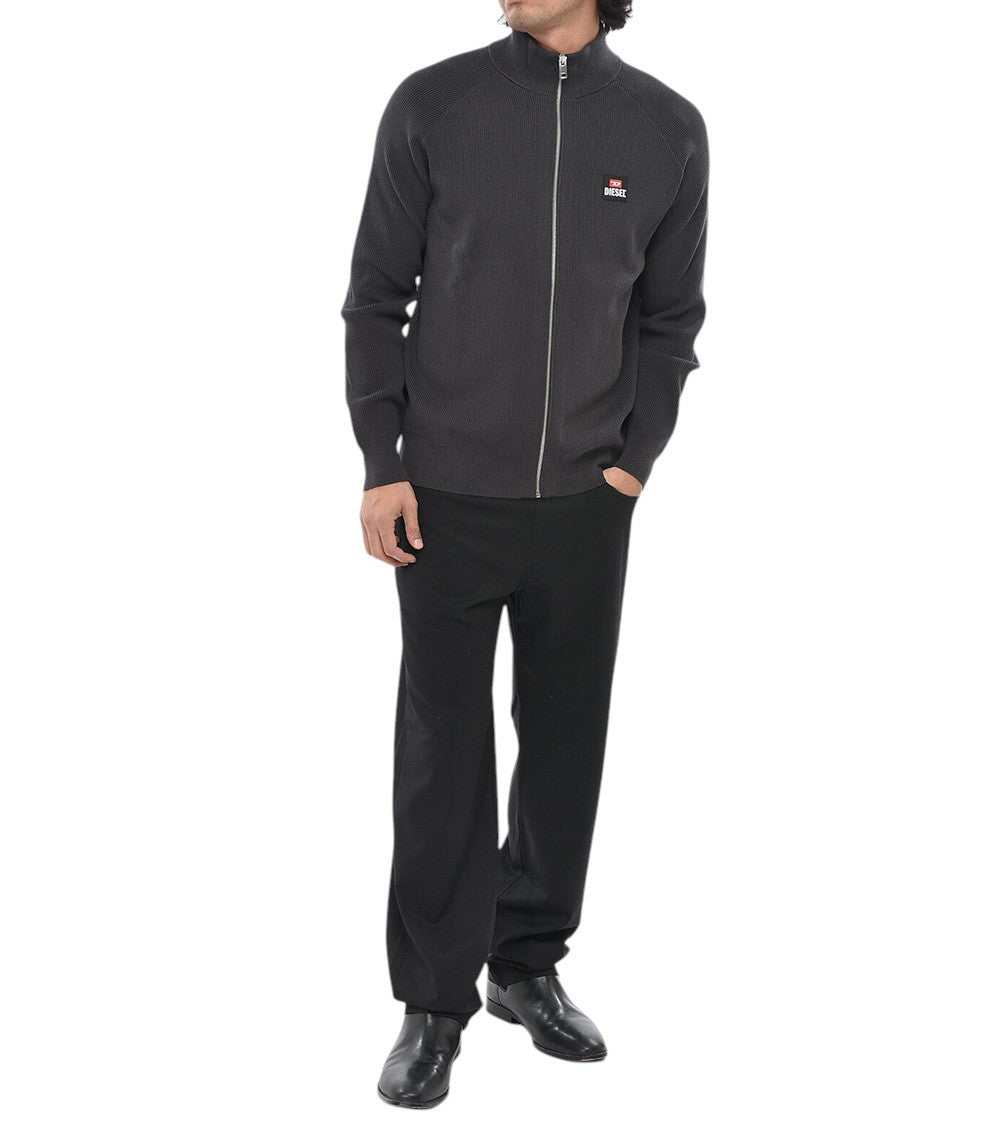 Grey Zip Up Logo Sweatshirt 3