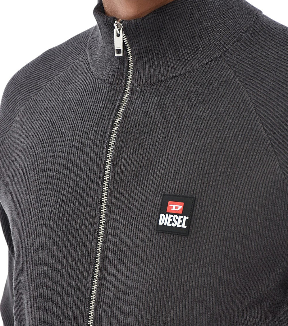 Grey Zip Up Logo Sweatshirt 4