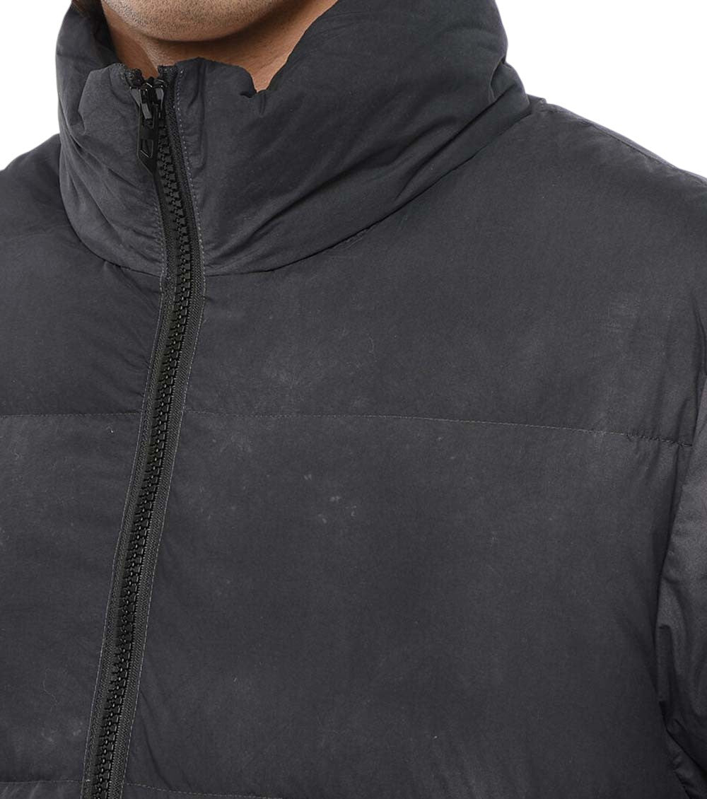 Black Quilted Parka Jacket 4