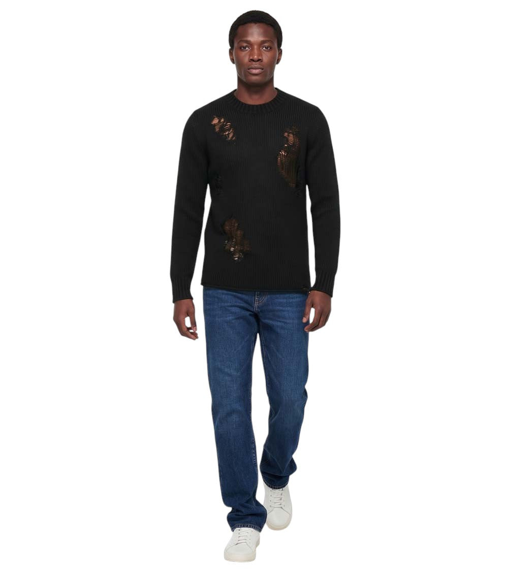 Black Distressed Sweater 3