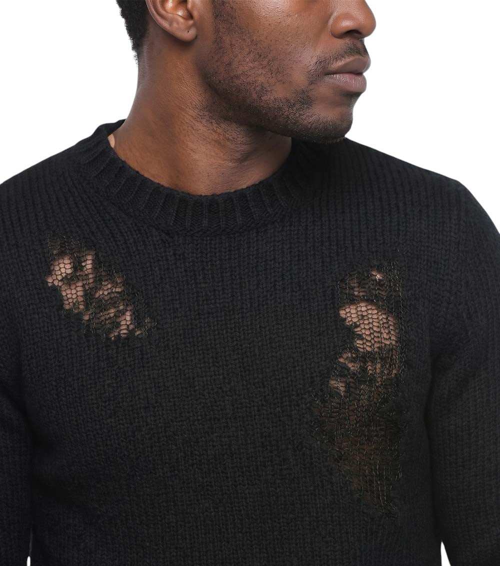 Black Distressed Sweater 4