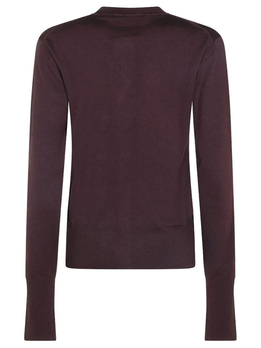Brown Crew Neck Cardigan 2