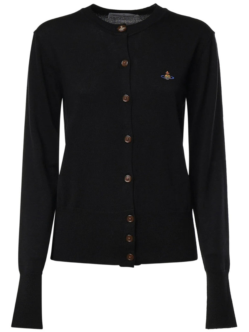 Black Crew Neck Cardigan 1