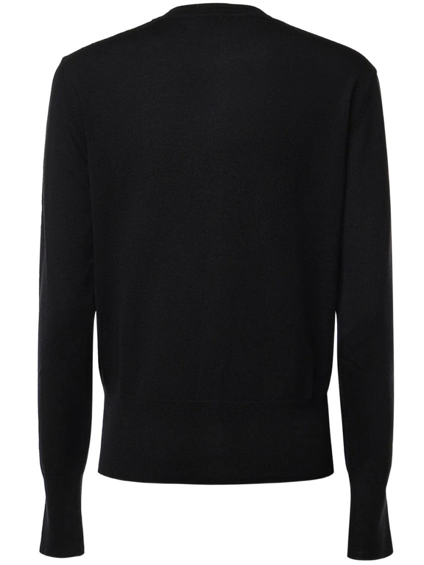 Black Crew Neck Cardigan 2