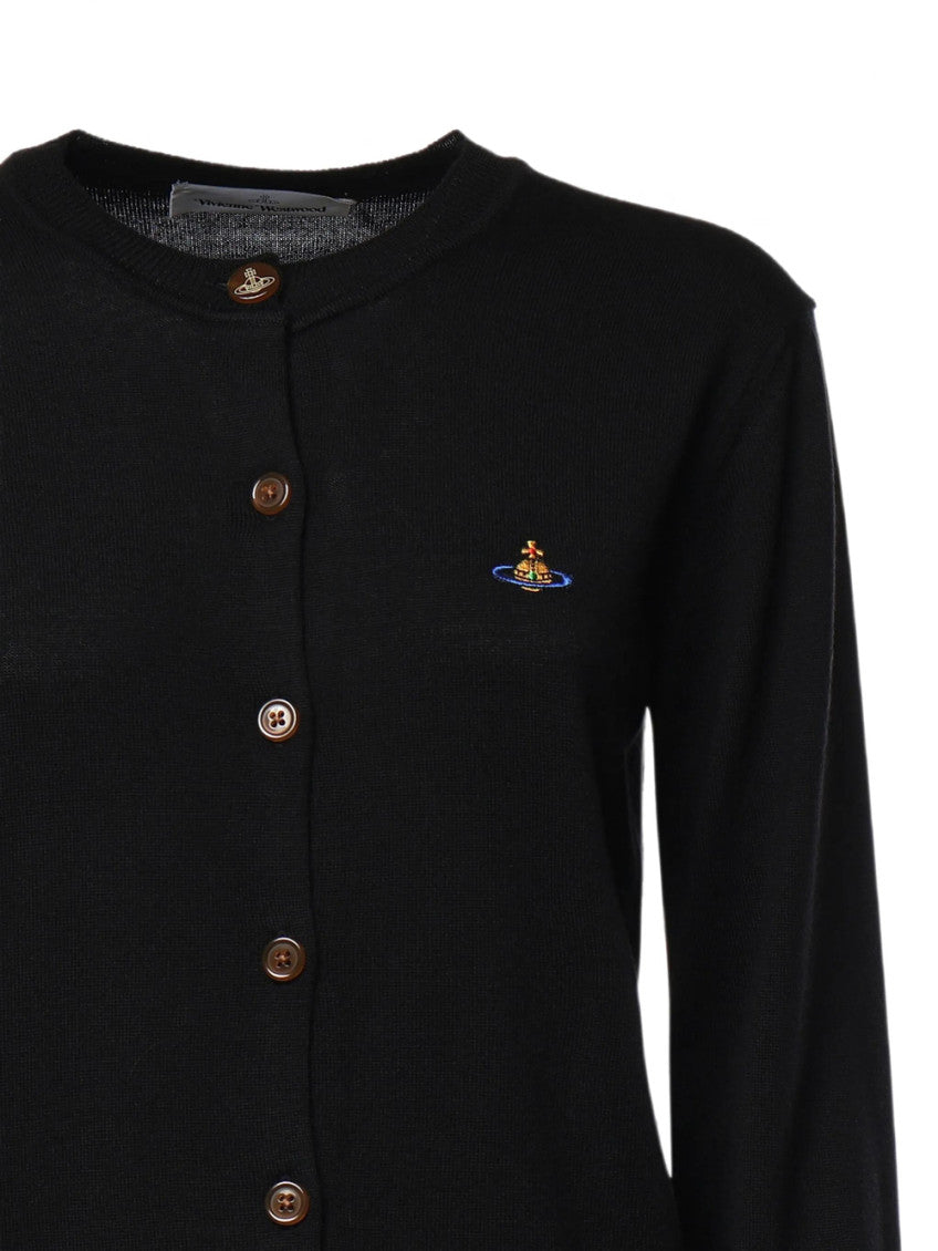 Black Crew Neck Cardigan 3