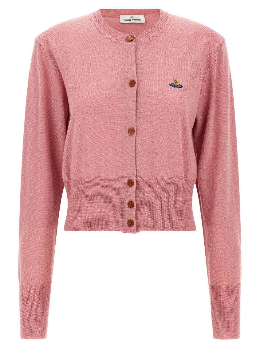 Pink Round Neck Cardigan 1