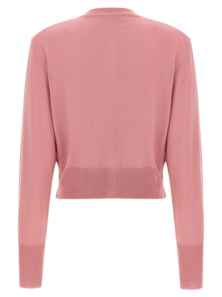 Pink Round Neck Cardigan 2