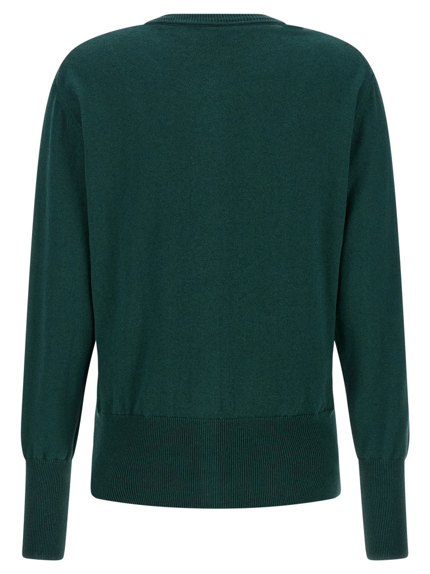Dark Green Crew Neck Cardigan 2