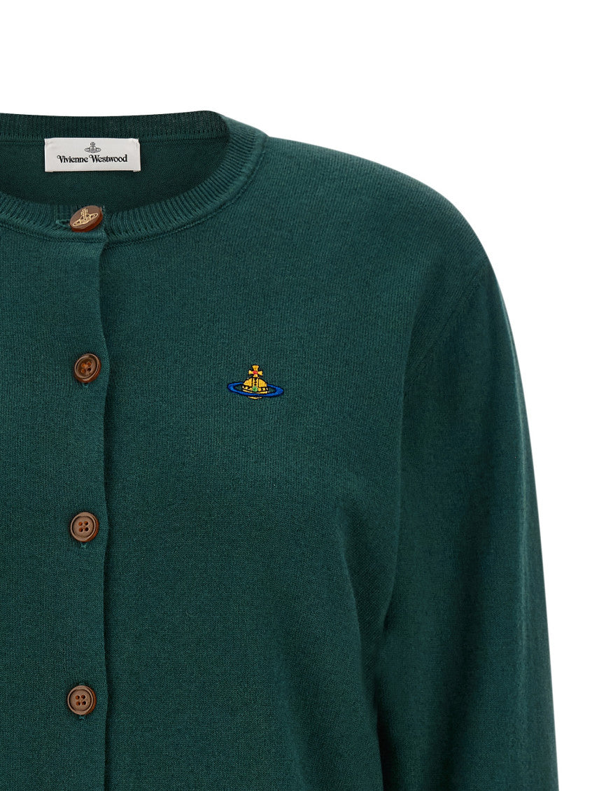Dark Green Crew Neck Cardigan 3
