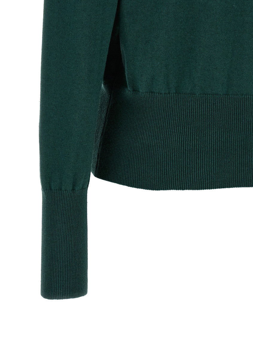 Dark Green Crew Neck Cardigan 4