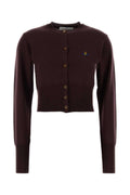 Maroon  Crew Neck Cardigan 1