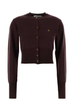 Maroon  Crew Neck Cardigan 1