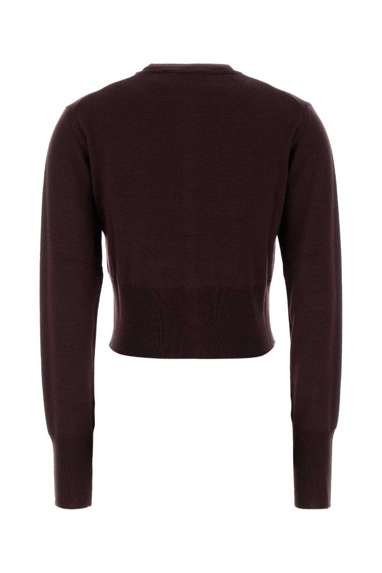 Maroon  Crew Neck Cardigan 2