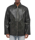 Black Distressed Leather Jacket 1