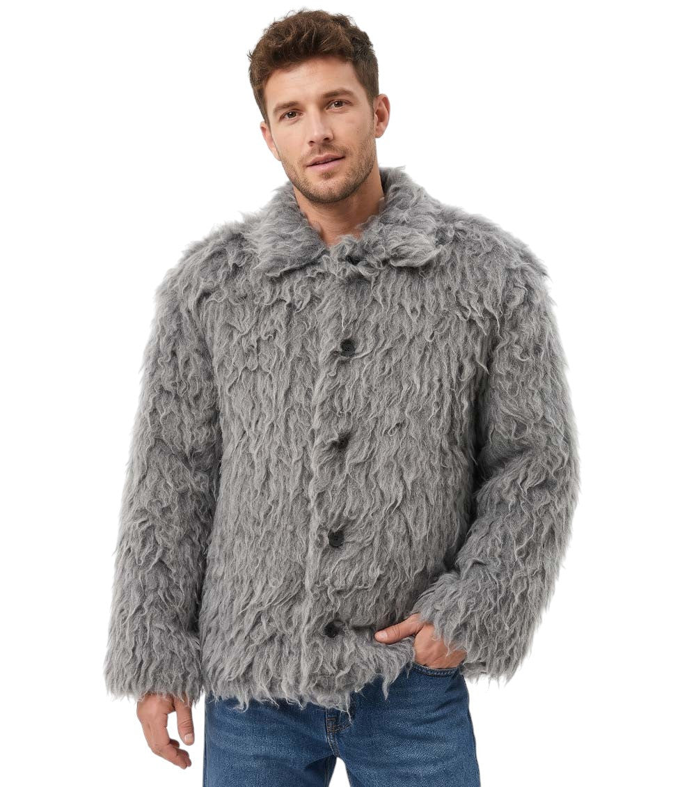 Grey Regular Textured Jacket 1