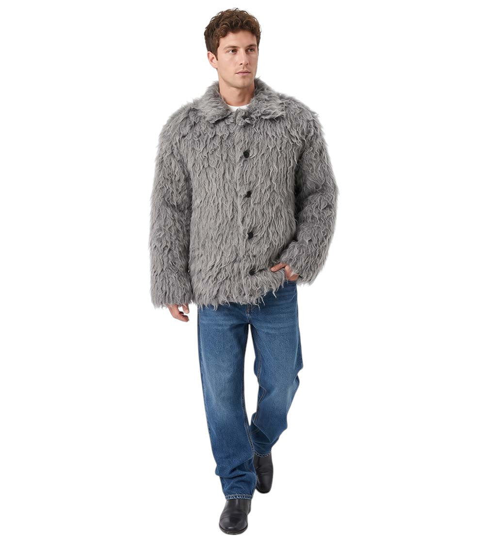 Grey Regular Textured Jacket 3