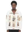 White Graphic Print Hoodie 1