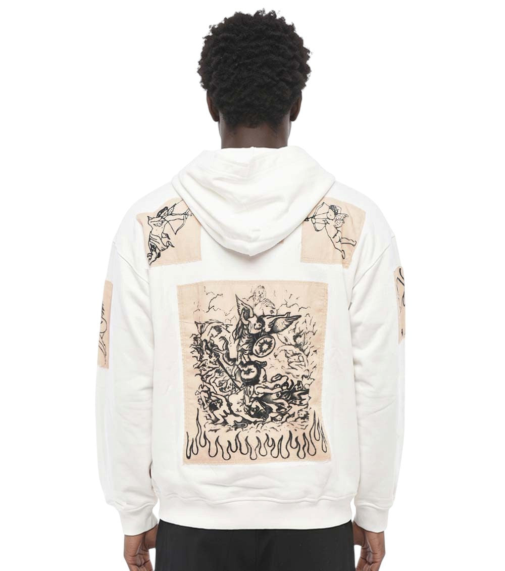 White Graphic Print Hoodie 2