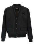 Black Embroidered Logo Cardigan 1